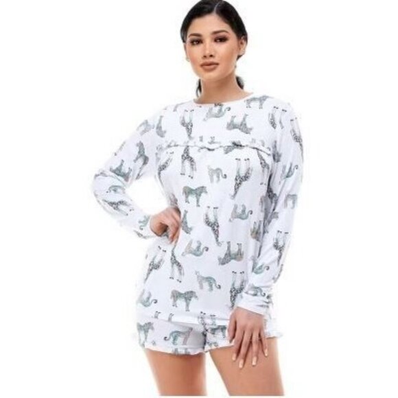 emerson road Other - Emerson Road NYC Women's  Ruffle Pajama Set Safari Verano Size S NWT